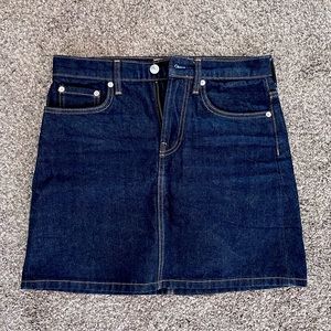 Everlane Mini Denim Skirt, Dark Wash, 27